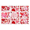 9 Sheets Watercolor Love Heart Print Window Decal Romantics Valentines Day Decors for Glass Door Window Sticker Clings