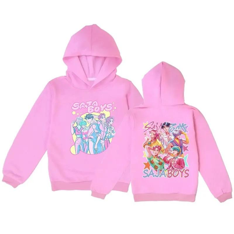 KPop Demon Hunters Saja Boys Printed Hoodies for Kids Autumn Fashion Funny Fans Gift Anime Pullover Hoodies