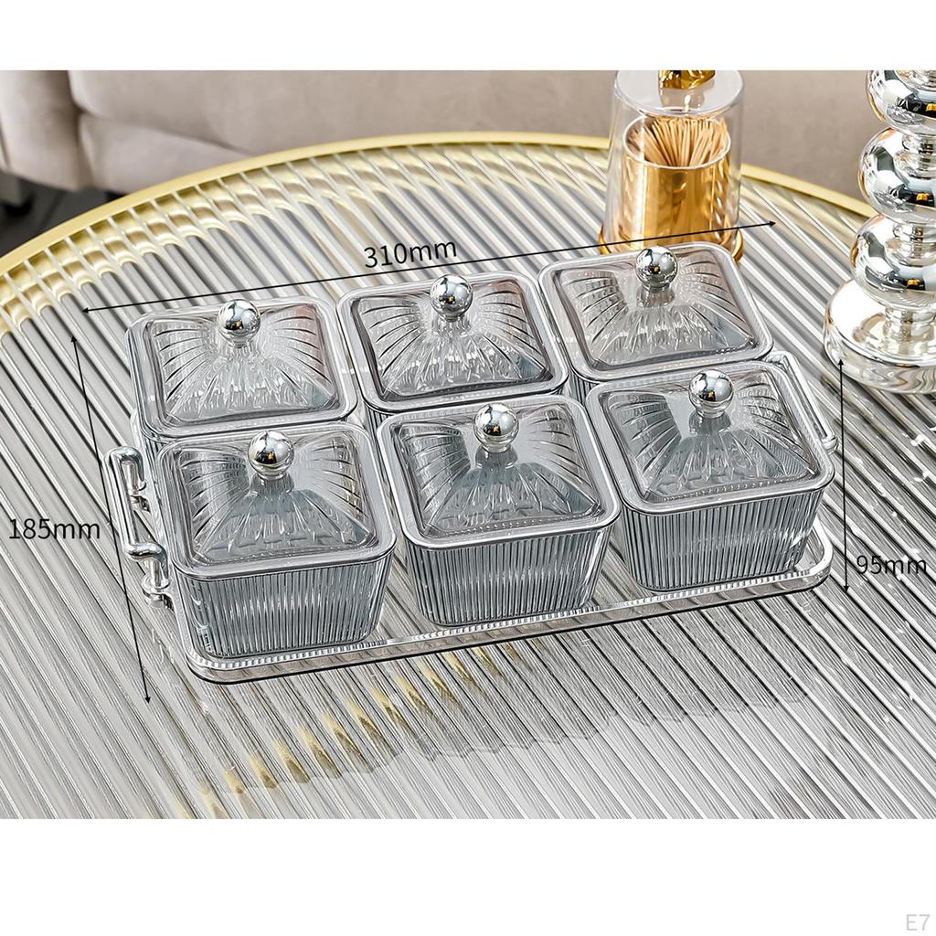 Divided Serving Dishes 6 Removable Bowl Appetizer Condiment Server Food Storage Organizer