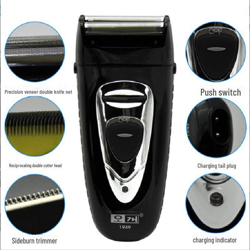 Korean 1949 Electric Shaver, Full Body Washable, Dual-Head Reciprocating Design