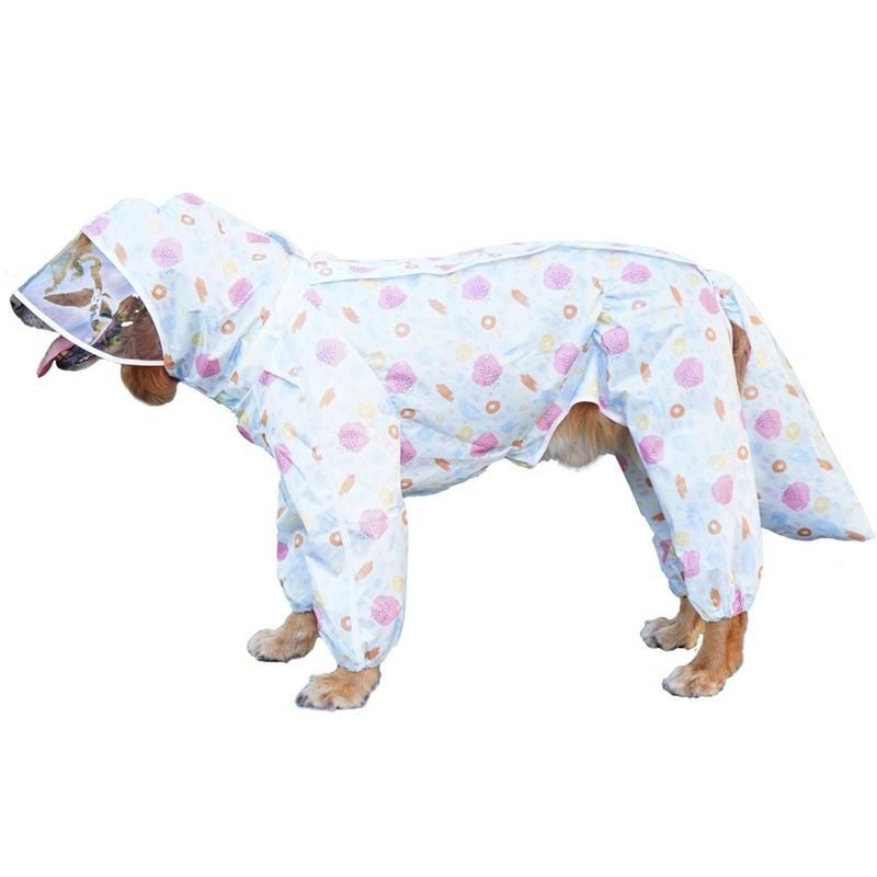 Dog Raincoat Thin style Raincoat Full Coverage Four-Legged Walking Pet Clothes Golden Retriever Labrador Large Dog Raincoat