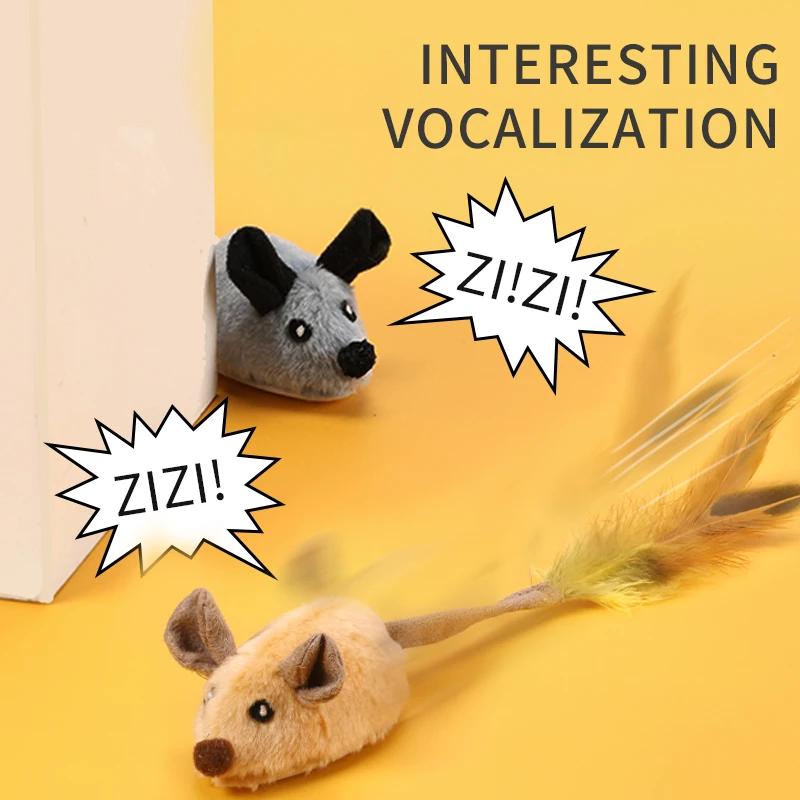 Intelligentes Laufende Maus Katzen Spielzeug Interaktiv Zufällige Bewegung Elektrisches Spielzeug USB-Aufladung Simulation Mäuse Kätzchen Selbstspielendes Plüschtier