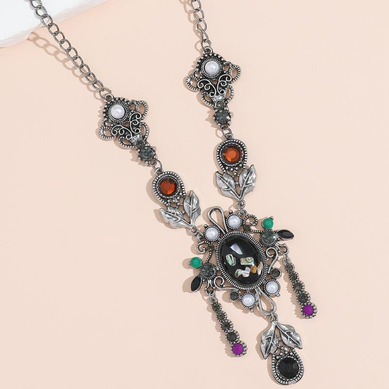 Meier Pearl necklace bohemia tassel two-purpose forehead chain exotic ethnic style