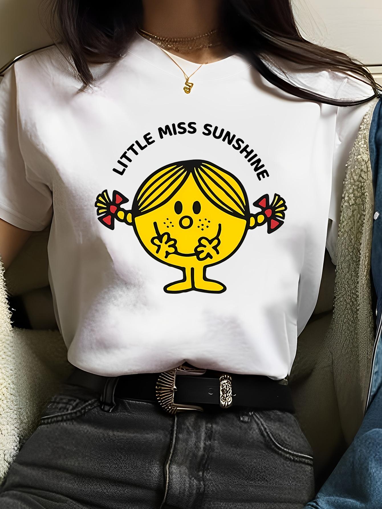 

Женская футболка Little Miss Sunshine, модная летняя футболка с графическим принтом, дышащая, микроэластичная, простая, модная, универсальная, повседневная одежда XXL