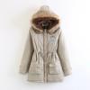 IELGY Winter Mid-length Cotton-padded Jacket Large Fur Collar Hooded Thickened Cotton-padded Jacket Jacket