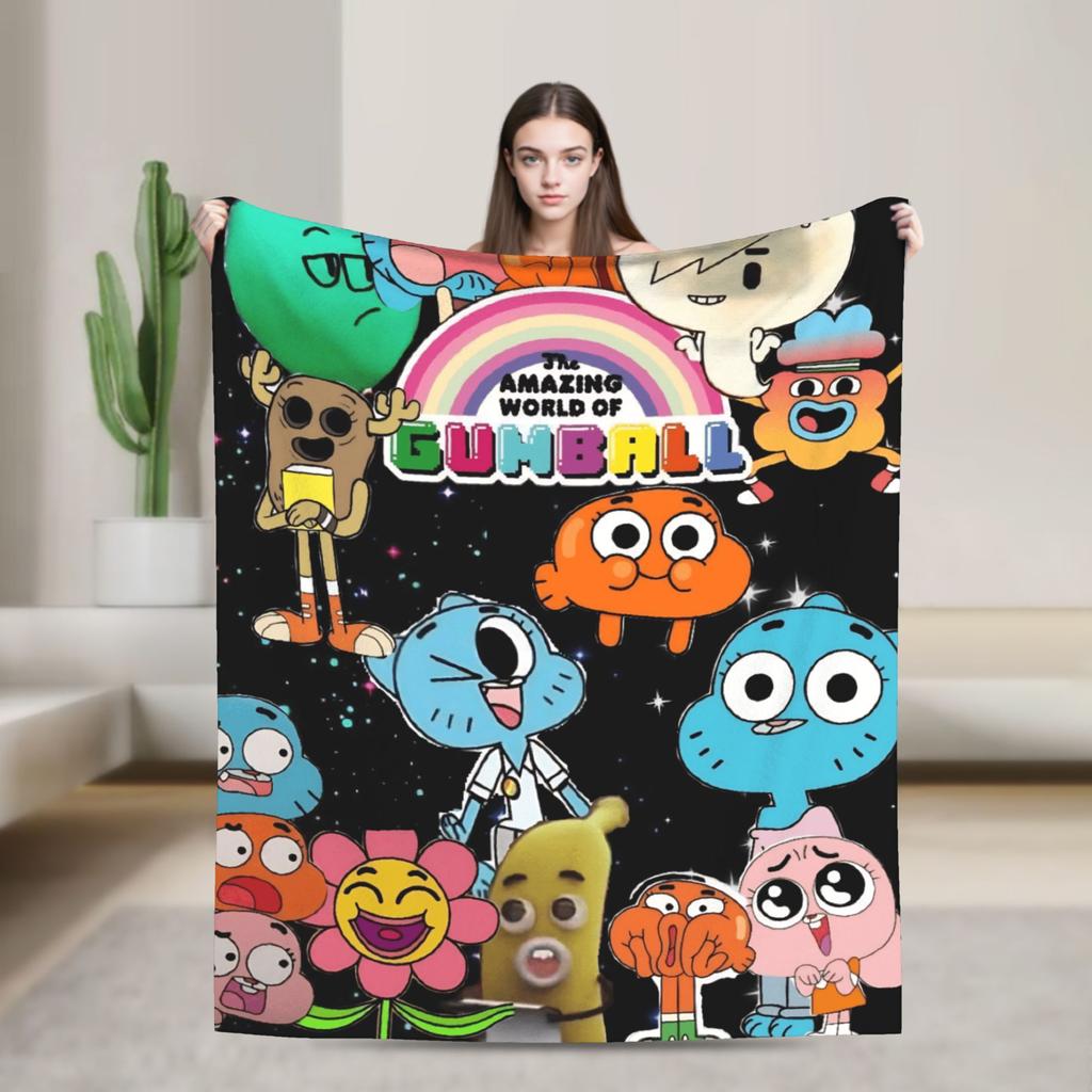 The Amazing World Of Gumballs Blanket  Picnic Flannel Throw Blanket For Couch Bed Warm Soft Design Quality Bedspread Gift Idea