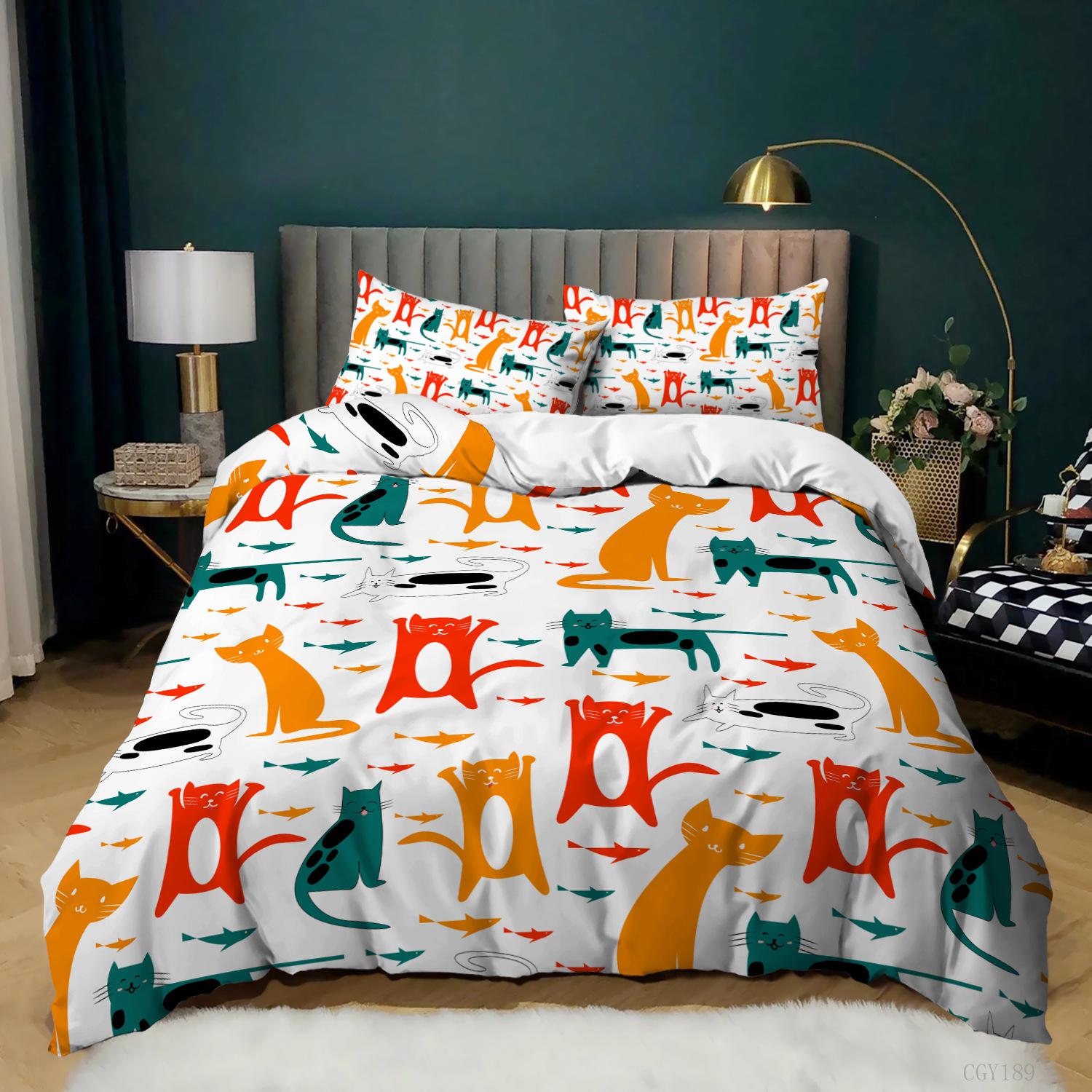 

Пододеяльник с 3D-принтом в виде мультяшного животного, наволочка из 2/3 предметов, детский подростковый комплект постельного белья, кровать размера «king-size», все размеры, мягкий домашний текстиль Baby 100x135cm