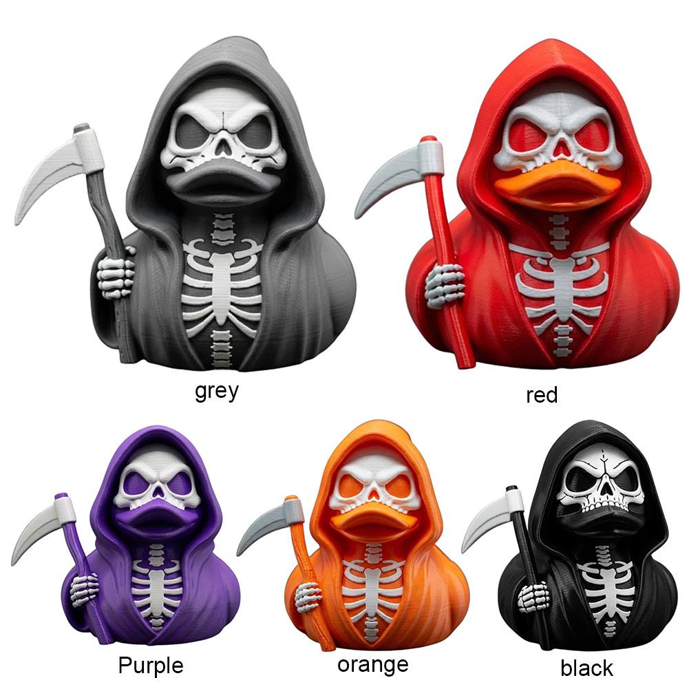Scary Death Duck Statue Collectible Skeleton Duck Figurine Horror Duck Statue Halloween Decorations