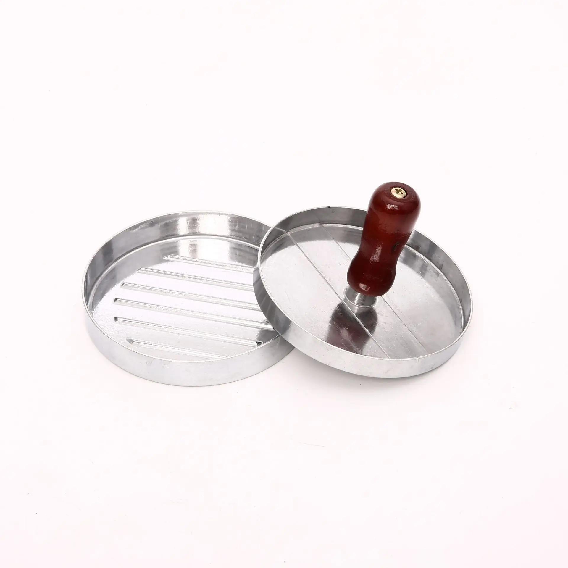 

Бытовая форма для еды Кухонные гаджеты Круглая форма для гамбургеров Барбекю Гамбургер Мясной пирог Пресс для гамбургерного мяса Алюминиевый сплав