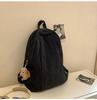 Schoolbag Korean ins Lazy Wind School Bag Female Solid Color Versatile Travel Lightweight Backpack College Student Class Leisure Backpack