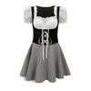 Beer Festival Costume Bavarian Women's Performance Costume Floral Print Square Neck Dress