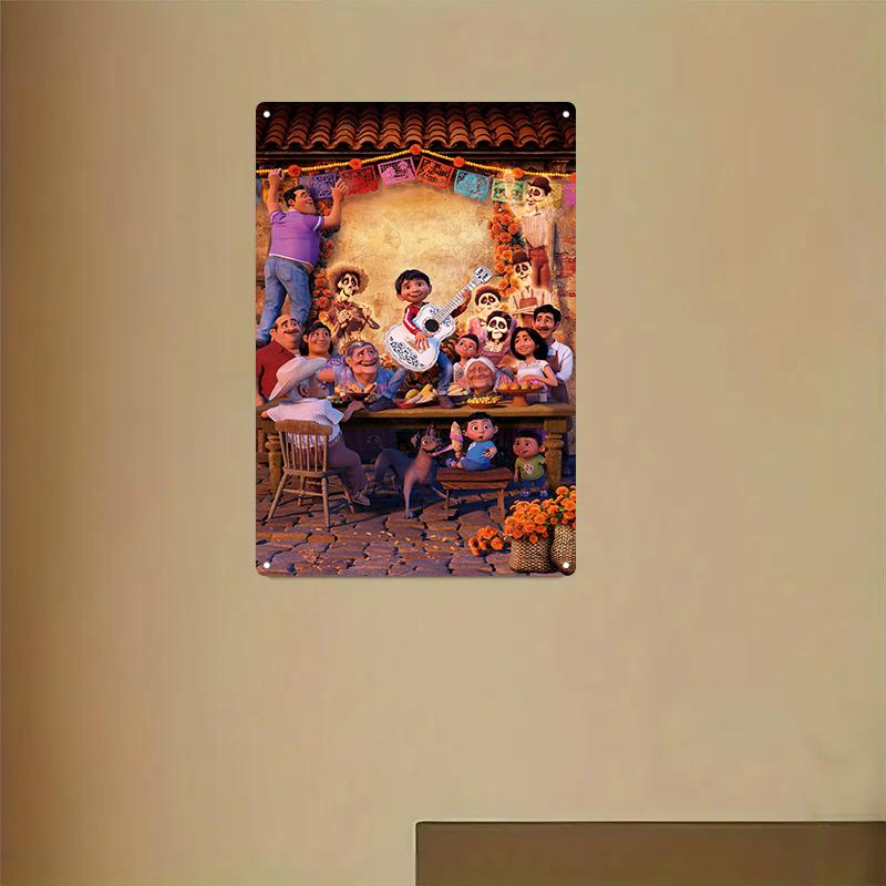 Miniso Disney Animation World Tin Sign Decor Wall Decor Art Wall Mural Room Decoration Decor Retro Metal Sign Plate Bar Posters