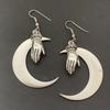 Crescent earrings mysterious gothic jewelry moon witch celtic pagan viken moon god moon phase witch goddess fashion woman gift