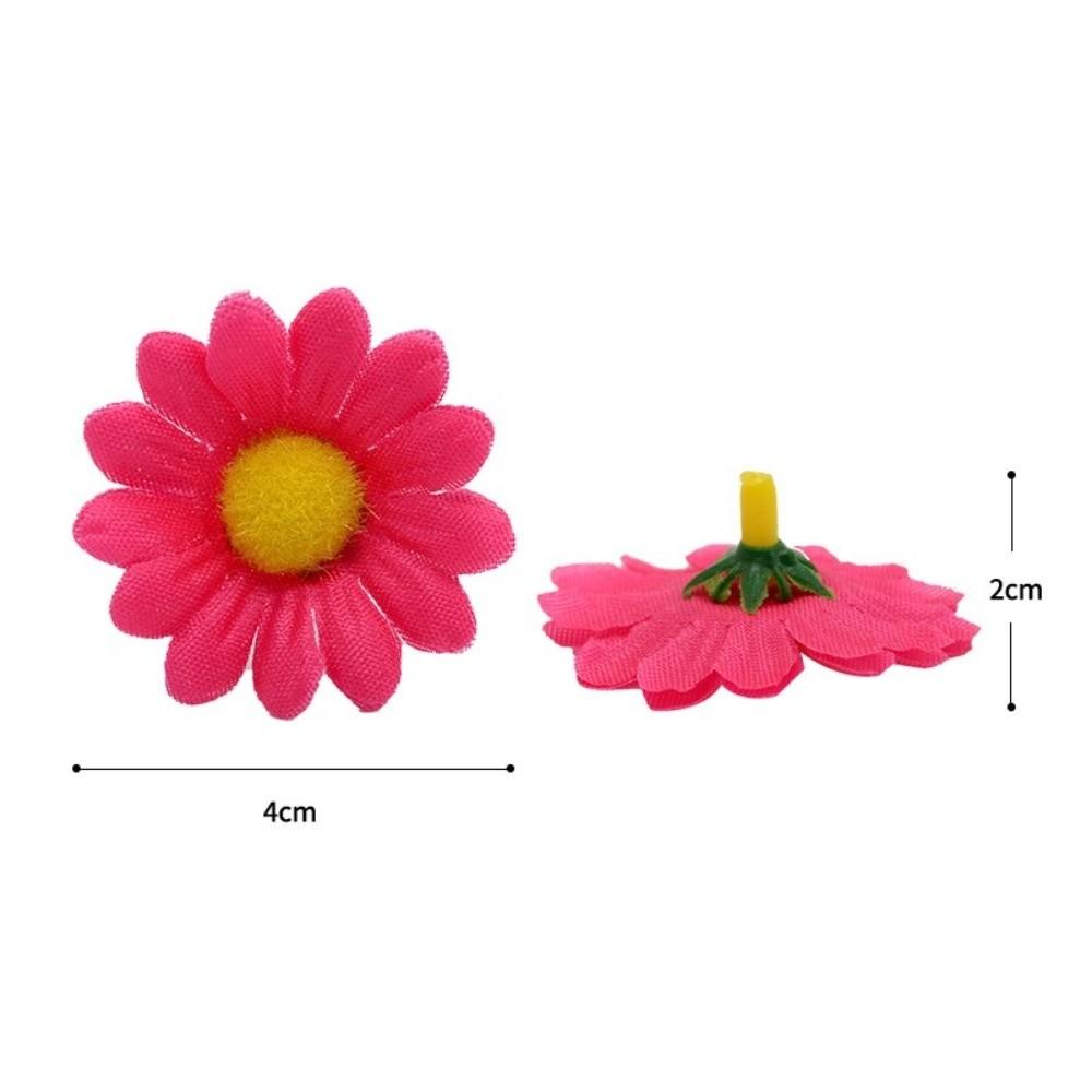 50pcs New Silk Daisy Artificial Sunflowers Fake Flower Brooch Simulated Mini Daisies Bracelet DIY Garland Parts Wedding Decor