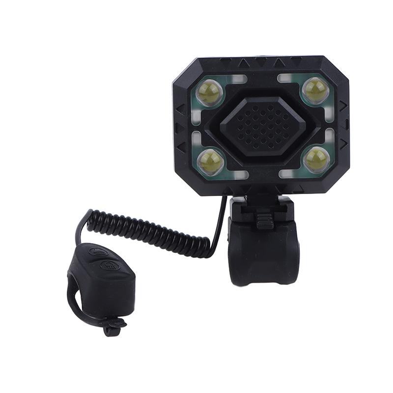 Bike Light Electronic Bell Mountain Bike Horn Type-C Rechargeable Cycling Warning Lamp Cycling Headlight For Night Safety Riding