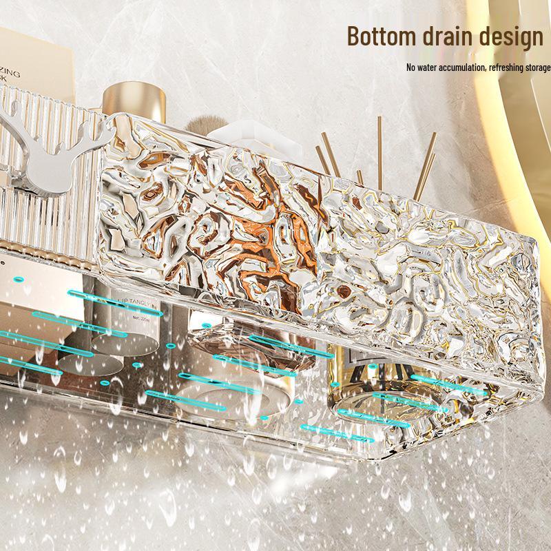 Punch-Free Wall-Mounted Bathroom Storage Box: Toilet Shelf for Towels and Cleanser.