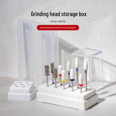 Portable Nail Polish Drill Bit Display Box - Ceramic & Tungsten Steel Storage