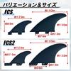 TIGRE BLANC Surfboard Fins, Twin Stabilizers, Mid-Length, Universal Fit for Shortboards, Set of 3, FCS II