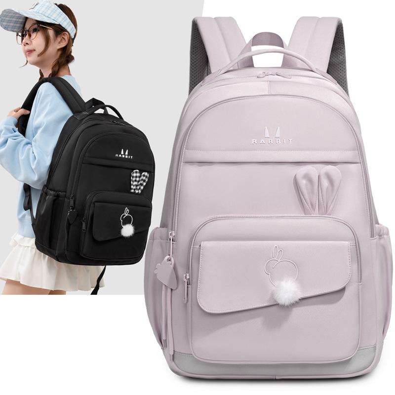 Schoolbag new high-value simple schoolbag versatile casual girls backpack large capacity junior high school student backpack