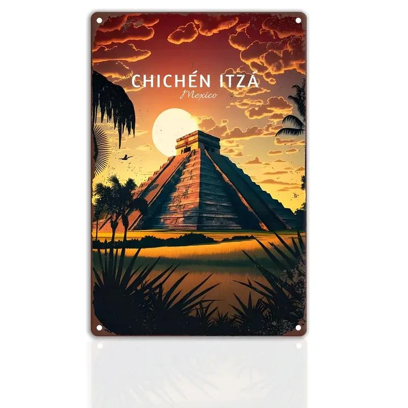 Travel Round The World Vintage Metal Sign.KENYA,EGYPT,PYRAMIDS Retro Poster,Home,Bar,Room,Hotel,Cafe,Club Garden Wall Decor G