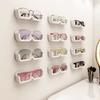 Glasses Storage Box Wall-Mounted No Drilling Design Space Saving Glasses Organizer for Myopia Glasses Sunglasses