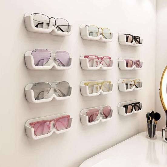 Glasses Storage Box Wall-Mounted No Drilling Design Space Saving Glasses Organizer for Myopia Glasses Sunglasses