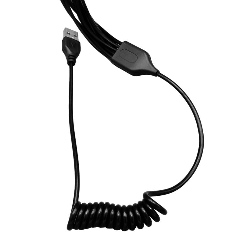 Multifunctional 10 In 1 USB Charging Cable Spring Coiled Data Sync Cord Wire for Multiple Devices Portable 54cm Length