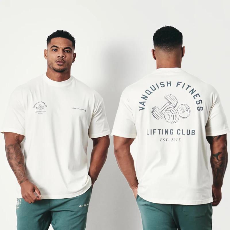 Clothing Jogger Gym Sports Fitness Oversized T-Shirt Summer Cotton Round Neck Loose Short Sleeves Fashion Casual