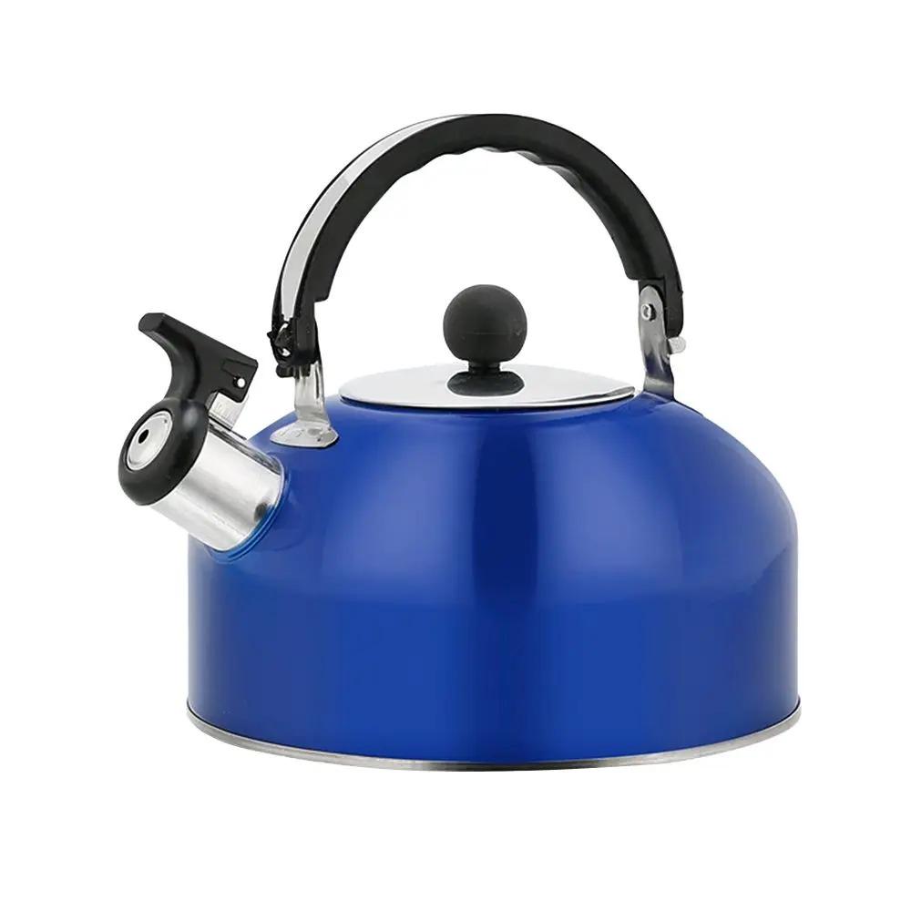 3Liters1Pcs Stainless Steel Tea Kettle Stove Whistling Kettle Suitable ForTravel Hiking Cooking Tea Kettle with Ergonomic Handle