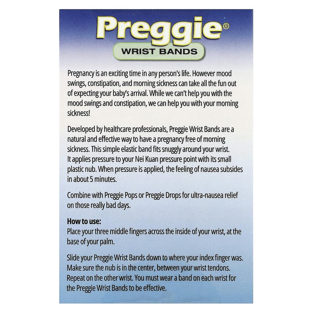 Preggie, wristband, blue, 4 wristbands