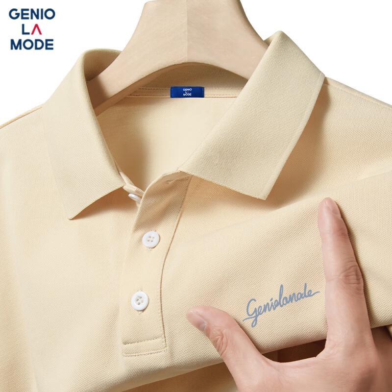 GENIOLAMODE Men s Minimalist Line Short Sleeve Polo Shirt 2XL