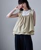 Etoll Gathered Bustier Flared Tank Size F Linen-Touch Top, Cami, Sleeveless, Top, Layered, Ivory,