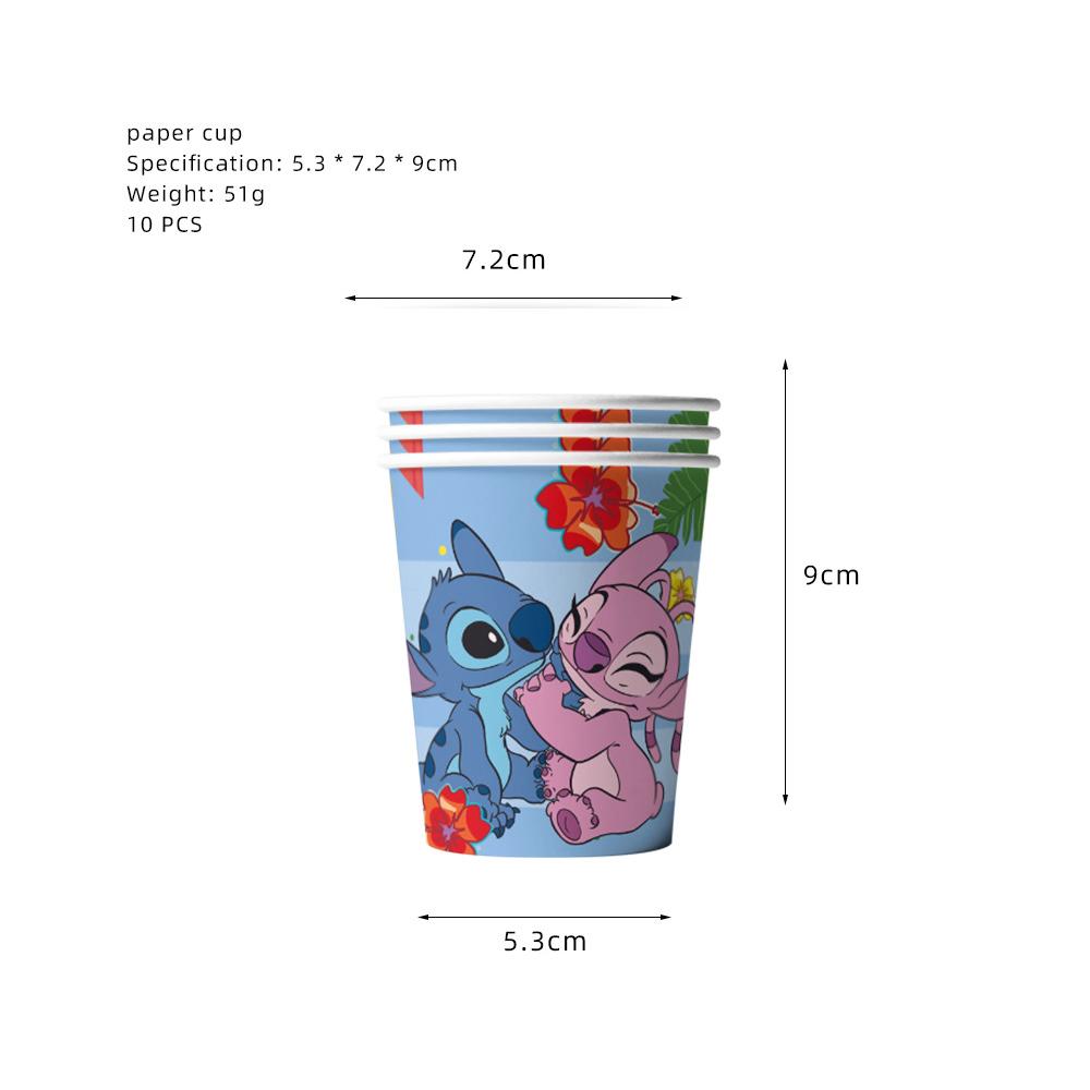 52Pcs Stitch Party Tableware Includes Napkins Plates Tablecloth Cup Banner