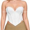 Vintage Print Strapless Boned Corset Tight Waist Shaping Body Shaper