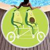 Tropical Fruit Avocado Round Beach Towel Microfiber Boho Round Hawaiian Beach Blanket Sand Proof Circle Swim Towel with Tassels