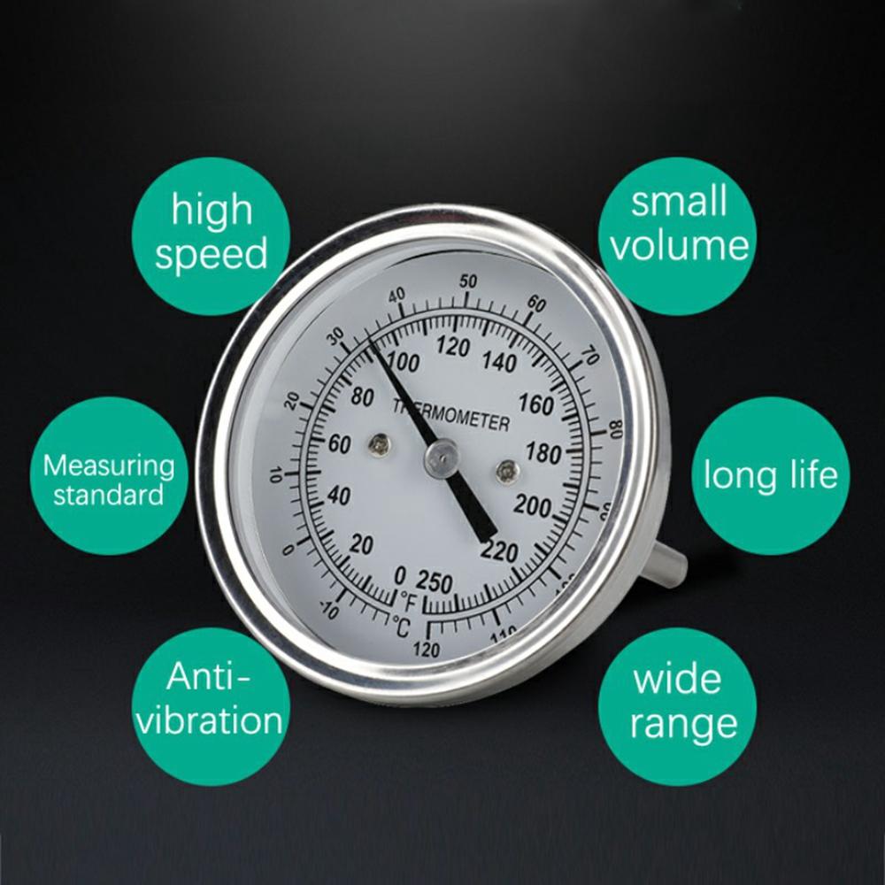 TS-BX40 Axial Pointer Bimetal Thermometer Boiler Round Temperature Gauge Digital BBQ Grill Thermometer