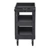 Utility Service Cart, 3 Shelf 550LBS Heavy Duty Plastic Rolling Utility Cart with 360° Swivel Wheels (2 with Brakes), Medium Lipped Shelf, Ergonomic