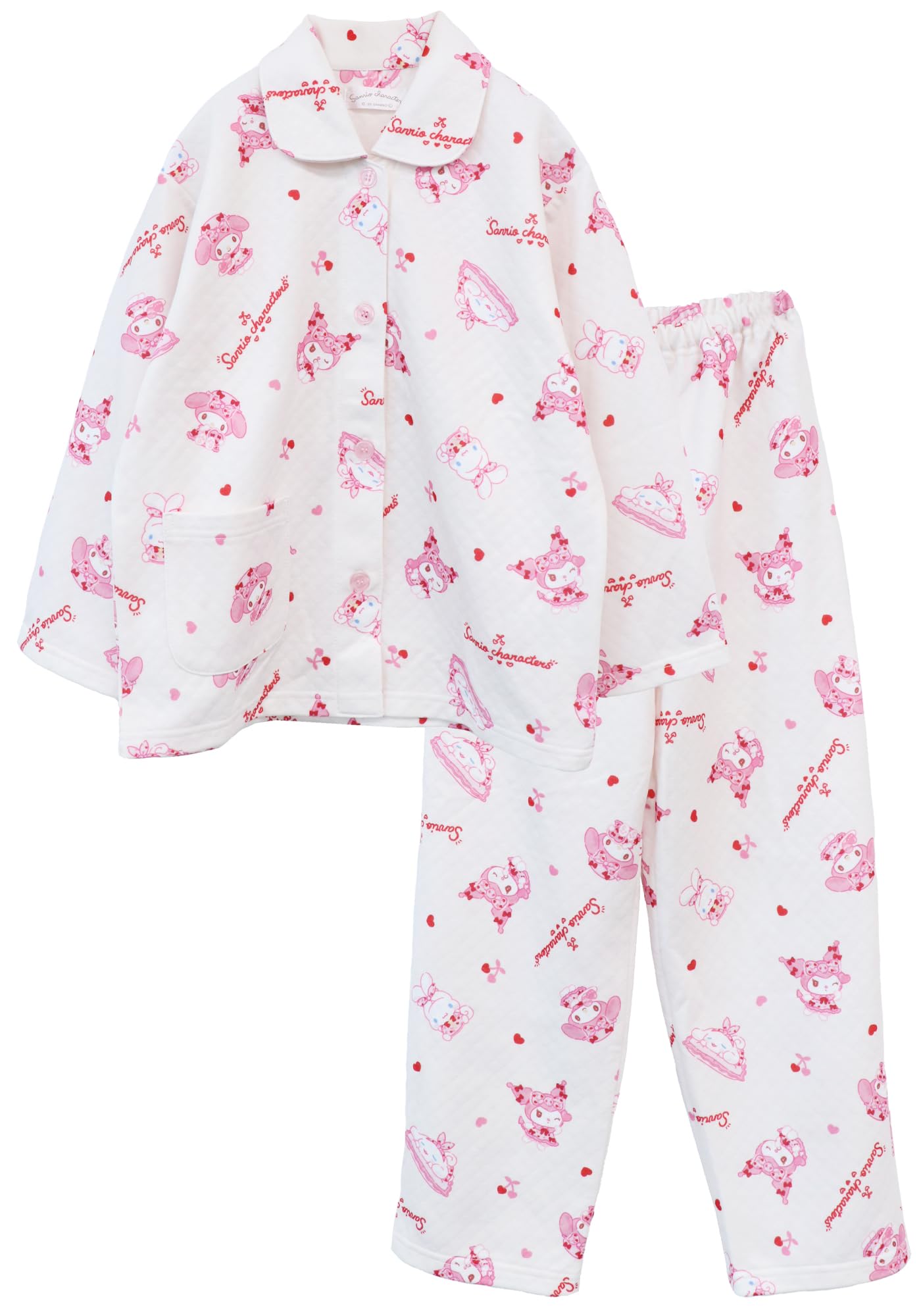 

Kaitak Family Sanrio Characters My Melody Kuromi Kids Long Sleeve Quilted Pajamas, Spring/Autumn, 120cm, 130cm, 140cm (140cm, Ivory)