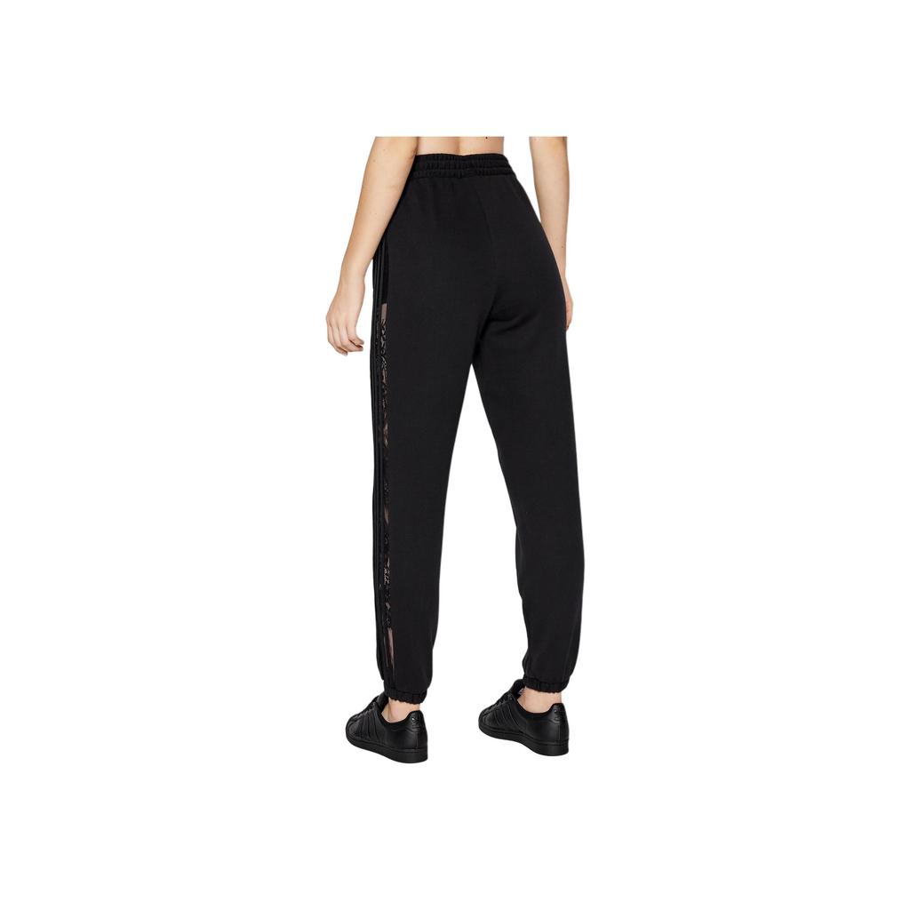 Adidas Originals Retro Sport Striped Casual Cuffed Sweatpants Knitted Joggers Women Bottoms Black HC4573