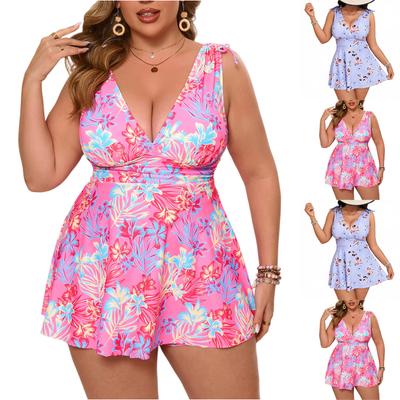 Women's Two-Piece Bikini Set Large Size Skirt Split Swimsuit