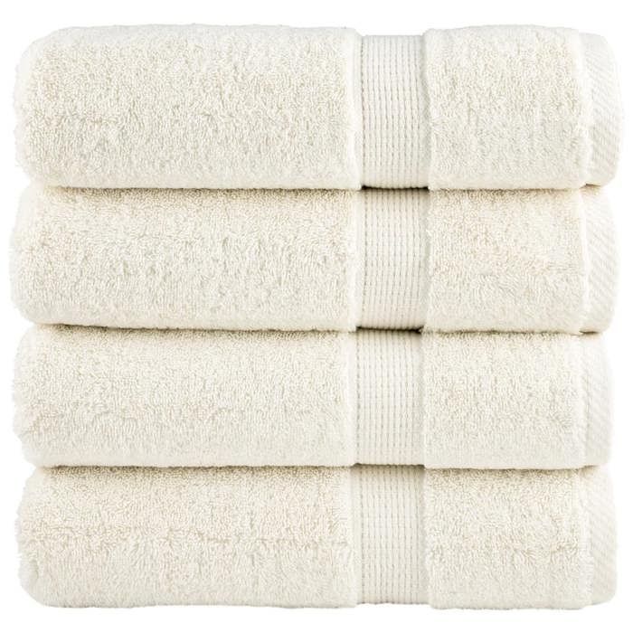 VidaXL Serviettes de Douche de Qualité Supérieure 4 pcs, Draps de Bain, Serviettes d'Invité, Serviettes de Salle de Bain 137477
