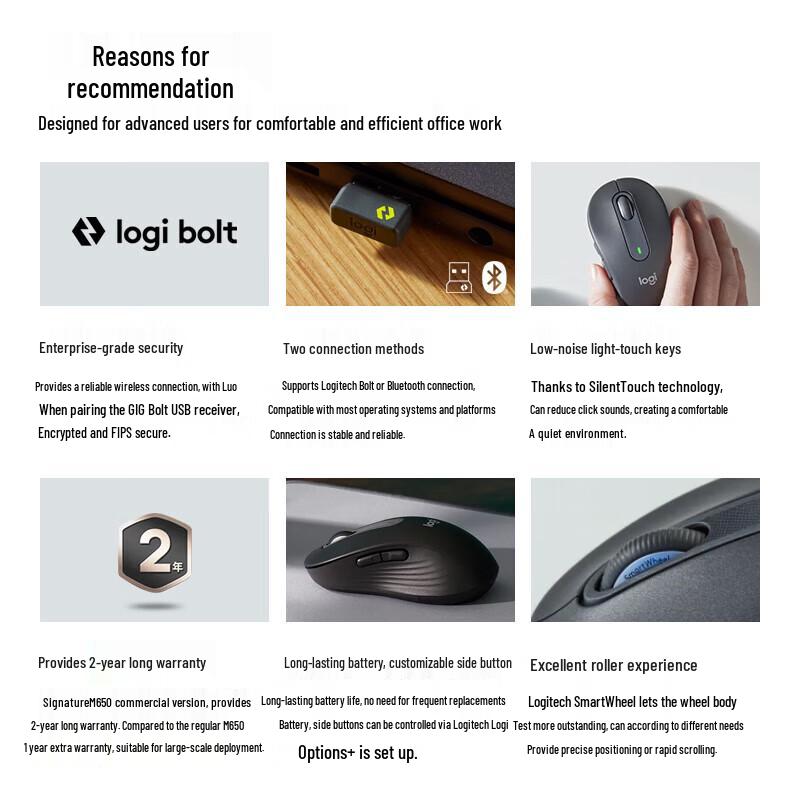 Logitech M650 M Wireless Bluetooth Mouse