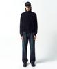Insilence Stone Washed Knit Zip-Up Washed Black