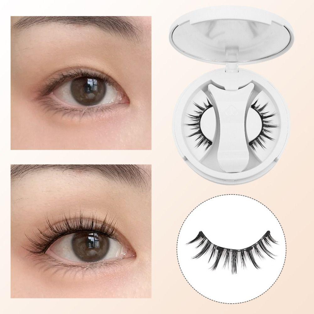 With Mirror Magnetic False Eyelashes Sweet Dual Magnetic Lashes Reusable Eyelash Extension  Girls