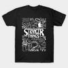 Herrsvart Tryckt T-shirt Stranger Things No-Cut Transferpapper Tryckt Bomulls-T-shirt