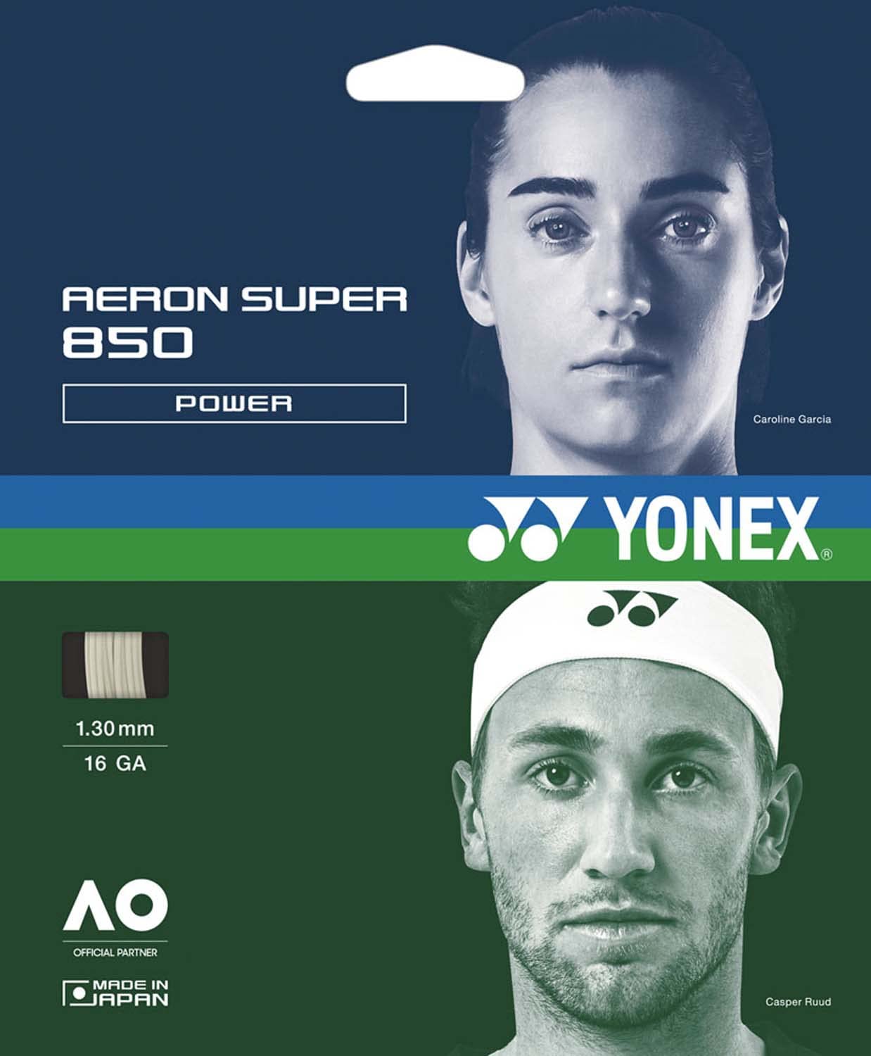 

YONEX Hardball Tennis Strings Aeron Super 850 ATG850 White (1.30mm) білий