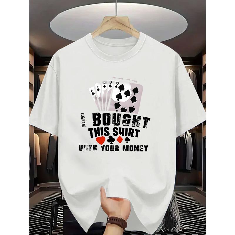 

Новое летнее поступление: Классическая модная мужская повседневная футболка с принтом в виде карт для покера, короткий рукав, микроэластичная, в рубчик, с круглым вырезом, удобная, дышащая S белый