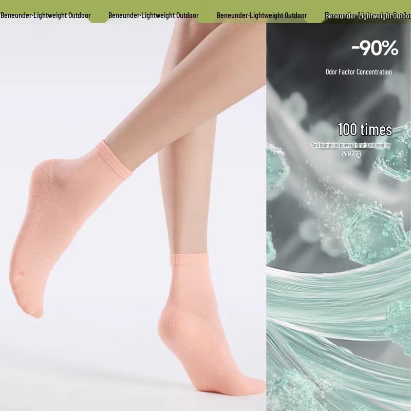 Beneunder Antibacterial Mid-Calf Cotton Socks (3-Pack)