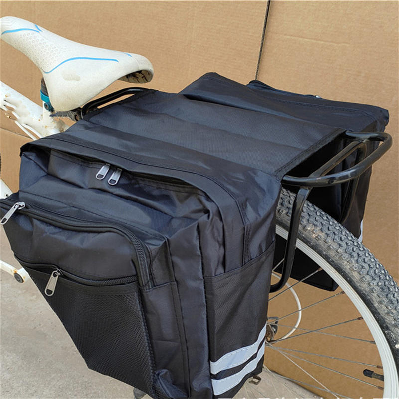 Large Capacity Double Side Bike Rear Rack Bag Durable Cycling Luggage Pannier Travel Back Seat Storage Trunk Bag