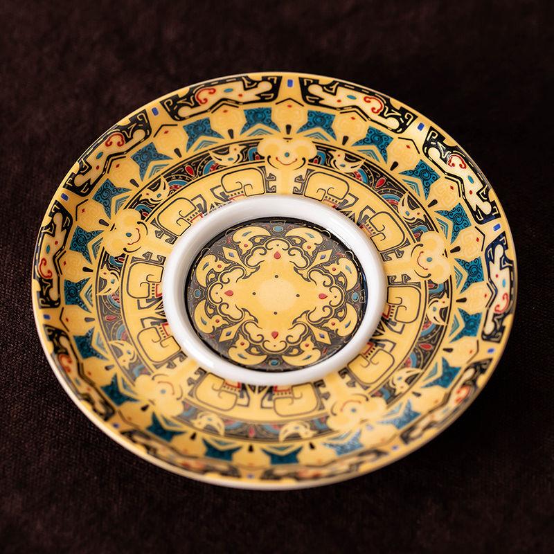360° Hovering Lid Gaiwan – Jade Porcelain Three-Part Chinese Tea Bowl for Gongfu Brewing
